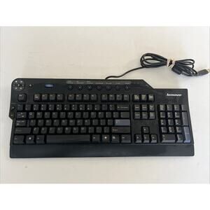 Vintage Lenovo SK-8815 Enhanced Performance USB Multimedia Keyboard For PC Black